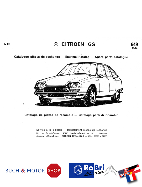 Citroën GS Ersatzteilkatalog 1974